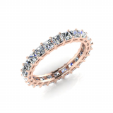 Double Bezel Shared Claw Princess Wedding Band