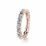 Double Bezel Shared Claw Princess Wedding Band