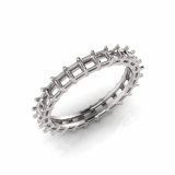 Double Bezel Shared Claw Princess Wedding Band