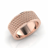 Flat Five Row Pave Set Round Wedding Band