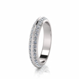 Knife Edge Double Pave Round Wedding Band