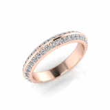 Knife Edge Double Pave Round Wedding Band