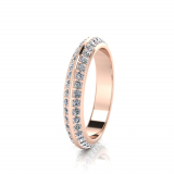 Knife Edge Double Pave Round Wedding Band