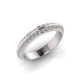 Knife Edge Double Pave Round Wedding Band