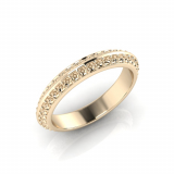 Knife Edge Double Pave Round Wedding Band