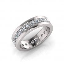 Pave Single Row Round Wedding Band
