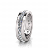 Pave Single Row Round Wedding Band
