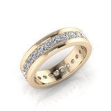 Pave Single Row Round Wedding Band