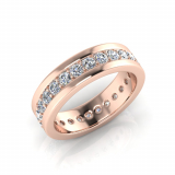 Pave Single Row Round Wedding Band