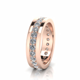 Pave Single Row Round Wedding Band