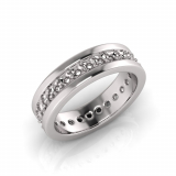 Pave Single Row Round Wedding Band