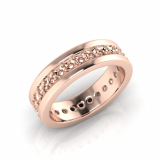 Pave Single Row Round Wedding Band