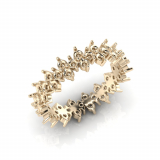 Claw Set Round Wedding Band