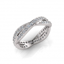 Pave Set Crossover Wedding Band