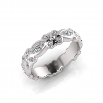 Floral Pave Wedding Band