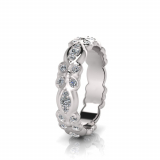 Floral Pave Wedding Band