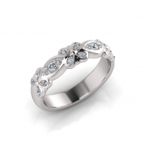 Floral Pave Wedding Band