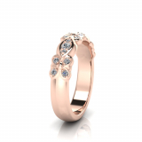 Floral Pave Wedding Band