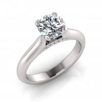 Knife Edge to Half Round Shank And Pave Set Under Rail | Four Claw Setting