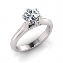 Knife Edge to Half Round Shank And Pave Set Under Rail | Six Claw Setting