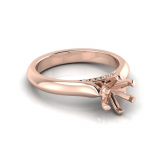 Knife Edge to Half Round Shank And Pave Set Under Rail | Six Claw Setting