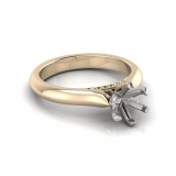 Knife Edge to Half Round Shank And Pave Set Under Rail | Six Claw Setting