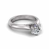 Knife Edge to Half Round Shank And Pave Set Under Rail | Six Claw Setting