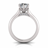 Knife Edge to Half Round Shank And Pave Set Under Rail | Six Claw Setting