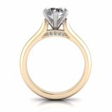 Knife Edge to Half Round Shank And Pave Set Under Rail | Six Claw Setting