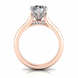 Knife Edge to Half Round Shank And Pave Set Under Rail | Six Claw Setting