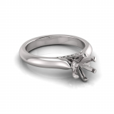 Knife Edge to Half Round Shank And Pave Set Under Rail | Six Claw Setting