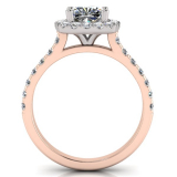 Cushion Halo Scalloped Set Ring