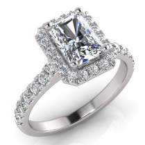 Emerald Halo Scalloped Set Ring