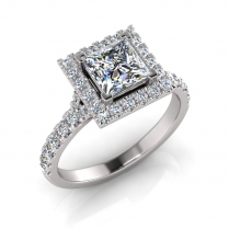 Princess Halo Scalloped Set Split Ring