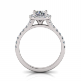 Oval Halo Scalloped Set Split Ring