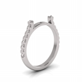 Round Double Halo Scalloped Set Ring