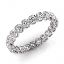 Heart Shaped Rub Over Round Wedding Band