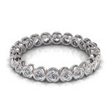 Heart Shaped Rub Over Round Wedding Band