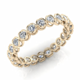 Heart Shaped Rub Over Round Wedding Band