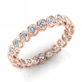 Heart Shaped Rub Over Round Wedding Band