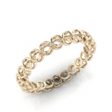 Heart Shaped Rub Over Round Wedding Band