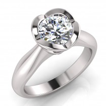 Half Round Shank | Heart Shaped Semi Rub-over Setting