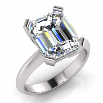 Four Square Claw Set Emerald Cut Ring