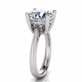 Four Claw Set Brilliant Filigree Ring