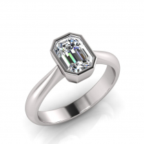 Emerald Bezel Set Setting | Half Round Shank