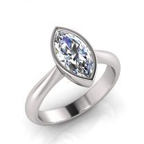 Marquise Bezel Set Setting | Half Round Shank