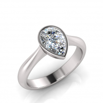 Pear Bezel Set Setting | Half Round Shank