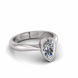 Pear Bezel Set Setting | Half Round Shank