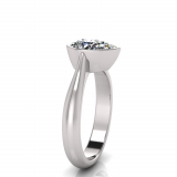 Pear Bezel Set Setting | Half Round Shank