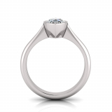 Pear Bezel Set Setting | Half Round Shank